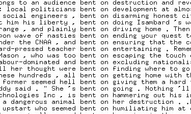 Extract of BNC - click to open larger version